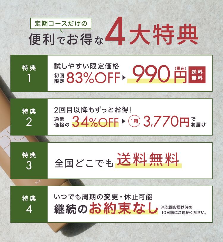 定期コースだけの4大特典
