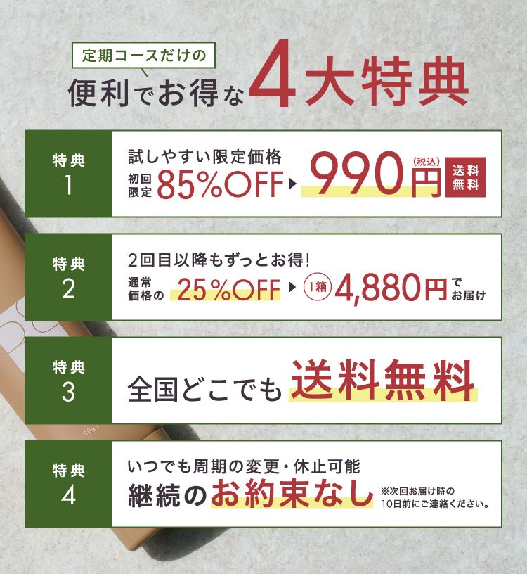 定期コースだけの4大特典